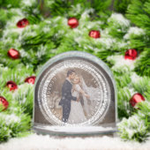 Sparkling Lights Mr & Mrs First Christmas Photo Sneeuwbol (Kerstmis)