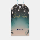 Sparkling Lights Palm Trees Elegant Cadeaulabel (Voorkant)