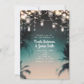 Sparkling Lights Palm Trees Elegant Kaart (Voorkant)