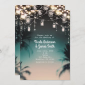 Sparkling Lights Palm Trees Elegant Kaart (Voorkant / Achterkant)