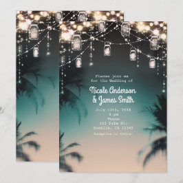 Sparkling Lights Palm Trees Elegant Kaart