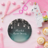 Sparkling Lights Palm Trees Elegant Papieren Bordje (Feest)