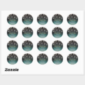 Sparkling Lights Palm Trees Elegant Ronde Sticker (Vel)