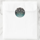 Sparkling Lights Palm Trees Elegant Ronde Sticker (Tas)