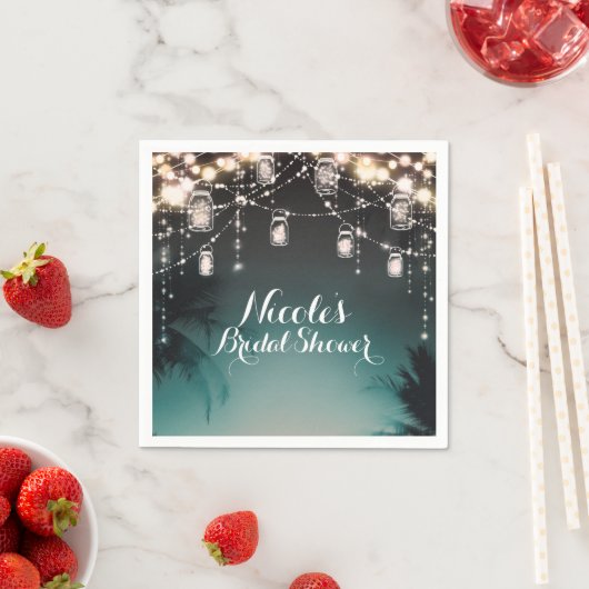 Sparkling Lights Palm Trees Elegant Servetten (Insitu)