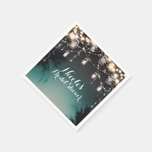 Sparkling Lights Palm Trees Elegant Servetten (Hoek)