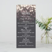 Sparkling Lights Romantisch Grijs Modern Glam Menu (Staand voorkant)