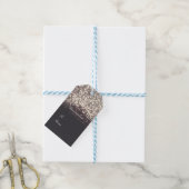 Sparkling Lights Romantisch Grijs Moderne Glam Cadeaulabel (Met Touw)