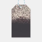 Sparkling Lights Romantisch Grijs Moderne Glam Cadeaulabel (Achterkant)