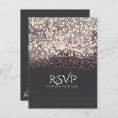 Sparkling Lights Romantische Grijze Moderne Trouw- Uitnodiging Briefkaart (Voorkant / Achterkant)