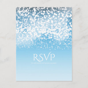 Sparkling Lights Romantische Winter Wonderland RSV Uitnodiging Briefkaart