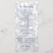 Sparkling Lights Wedding Program Programmakaart (Achterkant)