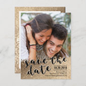 Sparkling Love Save the Date Briefkaart (Voorkant / Achterkant)
