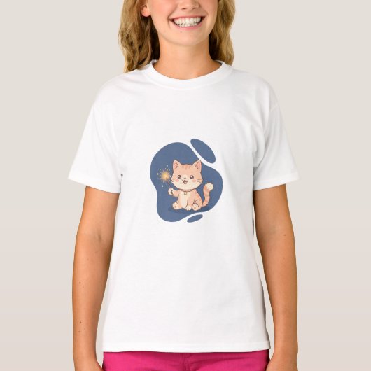 Sparkling Magic Kat Kinderen T-shirt (Voorkant)