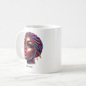 Sparkling Melanine Chic Afro-Amerikaanse Urban Koffiemok (Voorkant links)