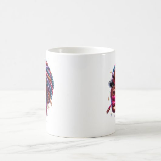 Sparkling Melanine Chic Afro-Amerikaanse Urban Koffiemok (Center)