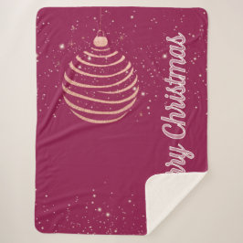 Sparkling Merry Christmas Ornament Sherpa Deken