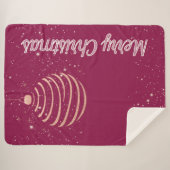 Sparkling Merry Christmas Ornament Sherpa Deken (Voorkant (horizontaal))