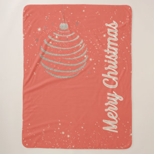 Sparkling Merry Christmas Ornament Sherpa Deken