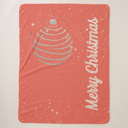 Sparkling Merry Christmas Ornament Sherpa Deken (Voorkant)