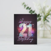 Sparkling Modern Chic Disco Dance 21e verjaardag Briefkaart (Staand voorkant)