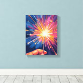 Sparkling Nieuwjaarsviering Aquarel Canvas Afdruk (Insitu (Houten vloer))