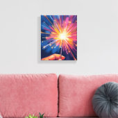 Sparkling Nieuwjaarsviering Aquarel Canvas Afdruk (Insitu (Woonkamer))