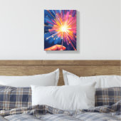Sparkling Nieuwjaarsviering Aquarel Canvas Afdruk (Insitu (Slaapkamer))
