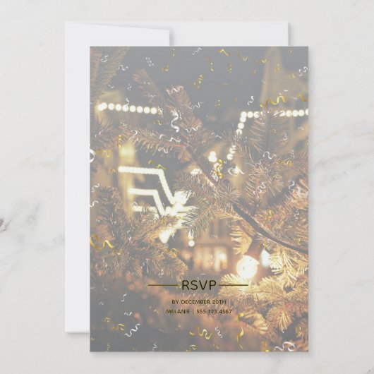 Sparkling Night Lights Christmas New Year Party Kaart (Achterkant)