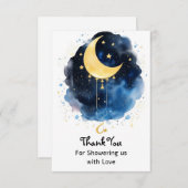 Sparkling Night Sky Baby shower Bedankkaart (Voorkant / Achterkant)
