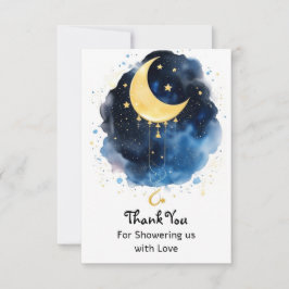 Sparkling Night Sky Baby shower Bedankkaart