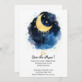 Sparkling Night Sky Baby shower Kaart (Voorkant / Achterkant)