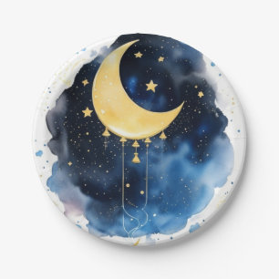 Sparkling Night Sky Baby shower Papieren Bordje