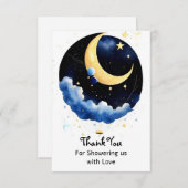 Sparkling Nighttime Boy Baby shower Bedankkaart (Voorkant / Achterkant)
