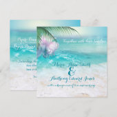 SPARKLING OCEAN WATERS Wedding Invitation Kaart (Voorkant / Achterkant)
