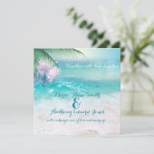 SPARKLING OCEAN WATERS Wedding Invitation Kaart (Staand voorkant)