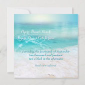 SPARKLING OCEAN WATERS Wedding Invitation Kaart (Achterkant)
