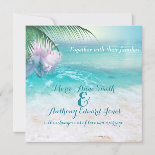 SPARKLING OCEAN WATERS Wedding Invitation Kaart (Voorkant)