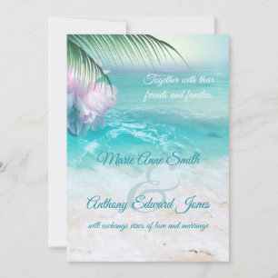 SPARKLING OCEAN WATERS Wedding Invitation Kaart