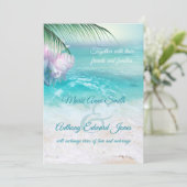SPARKLING OCEAN WATERS Wedding Invitation Kaart (Staand voorkant)