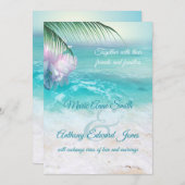 SPARKLING OCEAN WATERS Wedding Invitation Kaart (Voorkant / Achterkant)