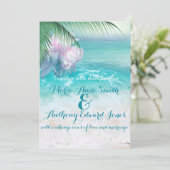 SPARKLING OCEAN WATERS Wedding Invitation Kaart (Staand voorkant)