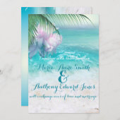 SPARKLING OCEAN WATERS Wedding Invitation Kaart (Voorkant / Achterkant)