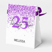 Sparkling Paarse Glitter Witte Verjaardag Dank u Bedankdoosjes (Achterkant)