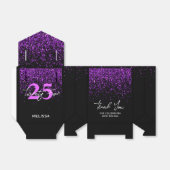 Sparkling Paarse Glitter Zwart Verjaardag Bedankt Bedankdoosjes (Uitgevouwen)