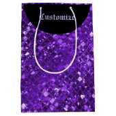 Sparkling Paarse Mozaïek Patroon Gift Bag Medium Cadeauzakje (Voorkant)