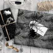 Sparkling Palm Leaves Pattern Silver ID831 Cadeaupapier