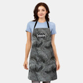 Sparkling Palm Leaves Pattern Silver ID831 Schort (Gedragen)