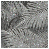 Sparkling Palm Leaves Pattern Silver ID831 Stof (Close Up)