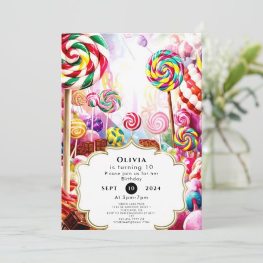 Sparkling Pastel Candyland Verjaardag Kaart (Staand voorkant)